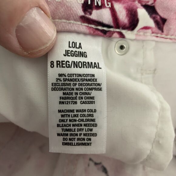 Aeropostale Pink Floral Lola Jegging Womens Size 8 Reg Stretch Skinny - Picture 6 of 7